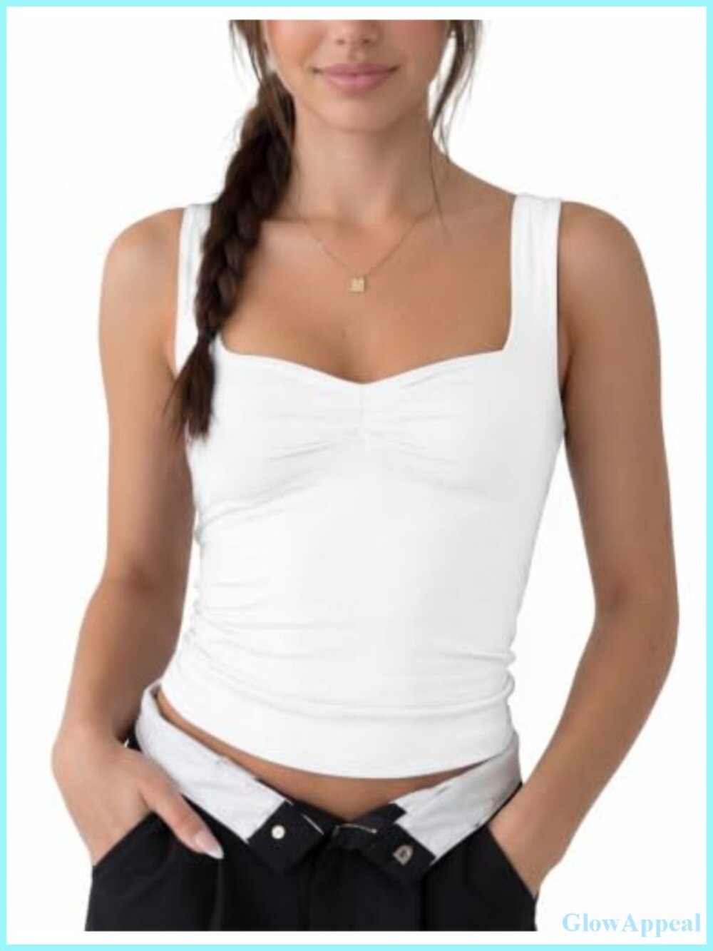 Women's Sweetheart Neck Backless Crop Tank Top for Going Out